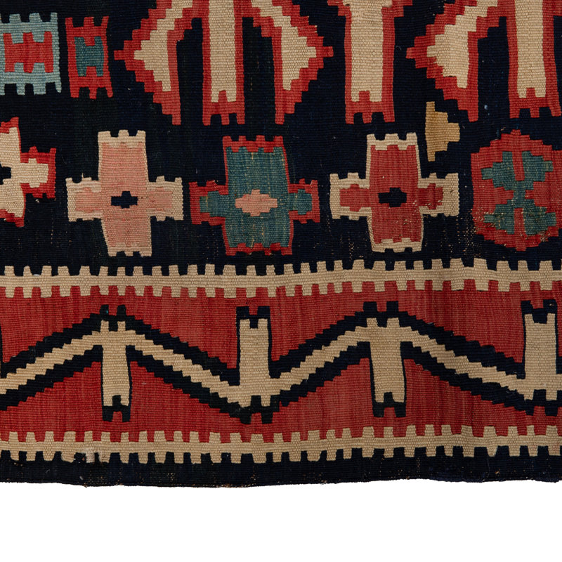 Red Vintage Anatolian Wool Kilim - 6' x 12'4""