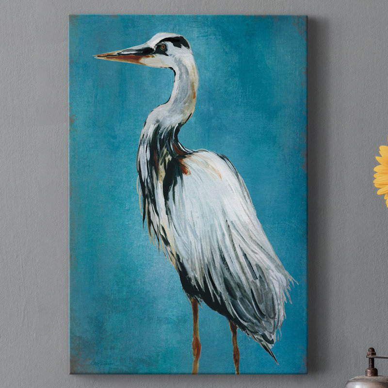 «Great Blue Heron II», reproduction d'art sur toile tendue, H 12 po x l 8 po x P 1 po