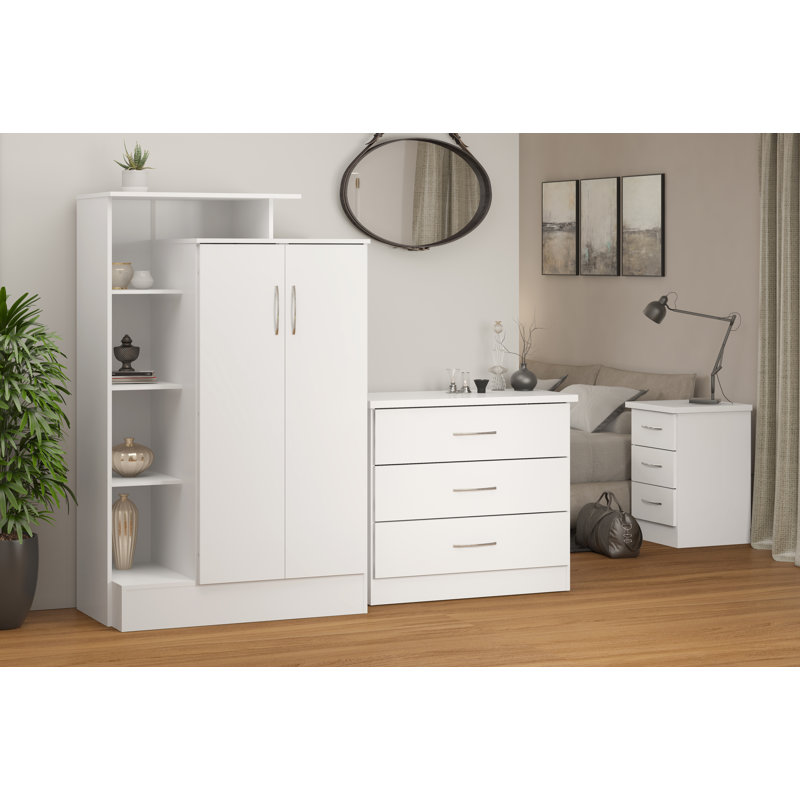 Cascio 2 Door Wardrobe, White Gloss