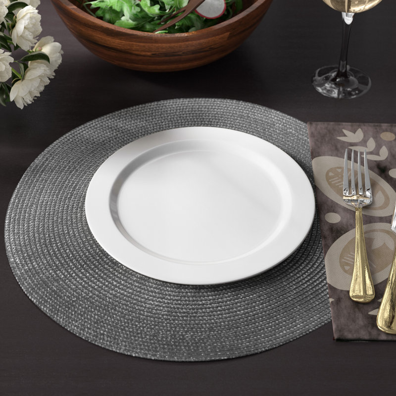 Assiette plate en mélamine 9 po Nustone, blanc