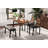 Dining Table Set for 4, Sturdy Wooden Kitchen Table with Chamfer Design and Metal legs, Upholstered Bench-1216015258