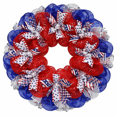 Patriotic Wreath Three Cheers For the Red White and Blue