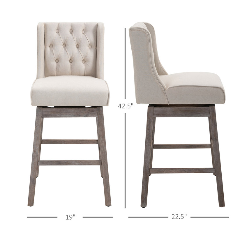 Basanti Stool,  Bar Stool (29.5” Seat Height), Beige