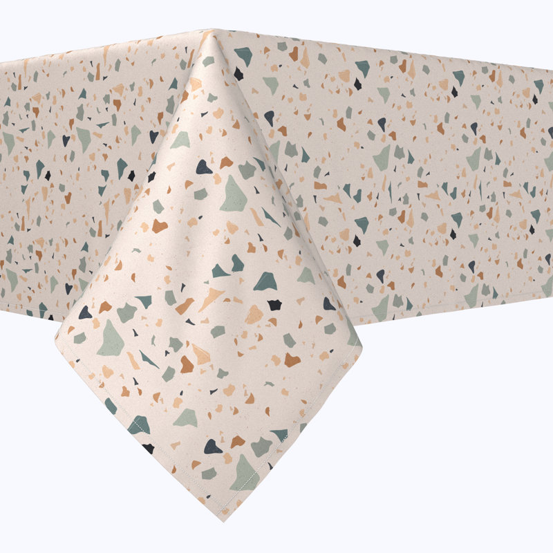 Square Tablecloth, 100% Cotton, 52X52", Pink Terrazzo, 52" L x 52" W