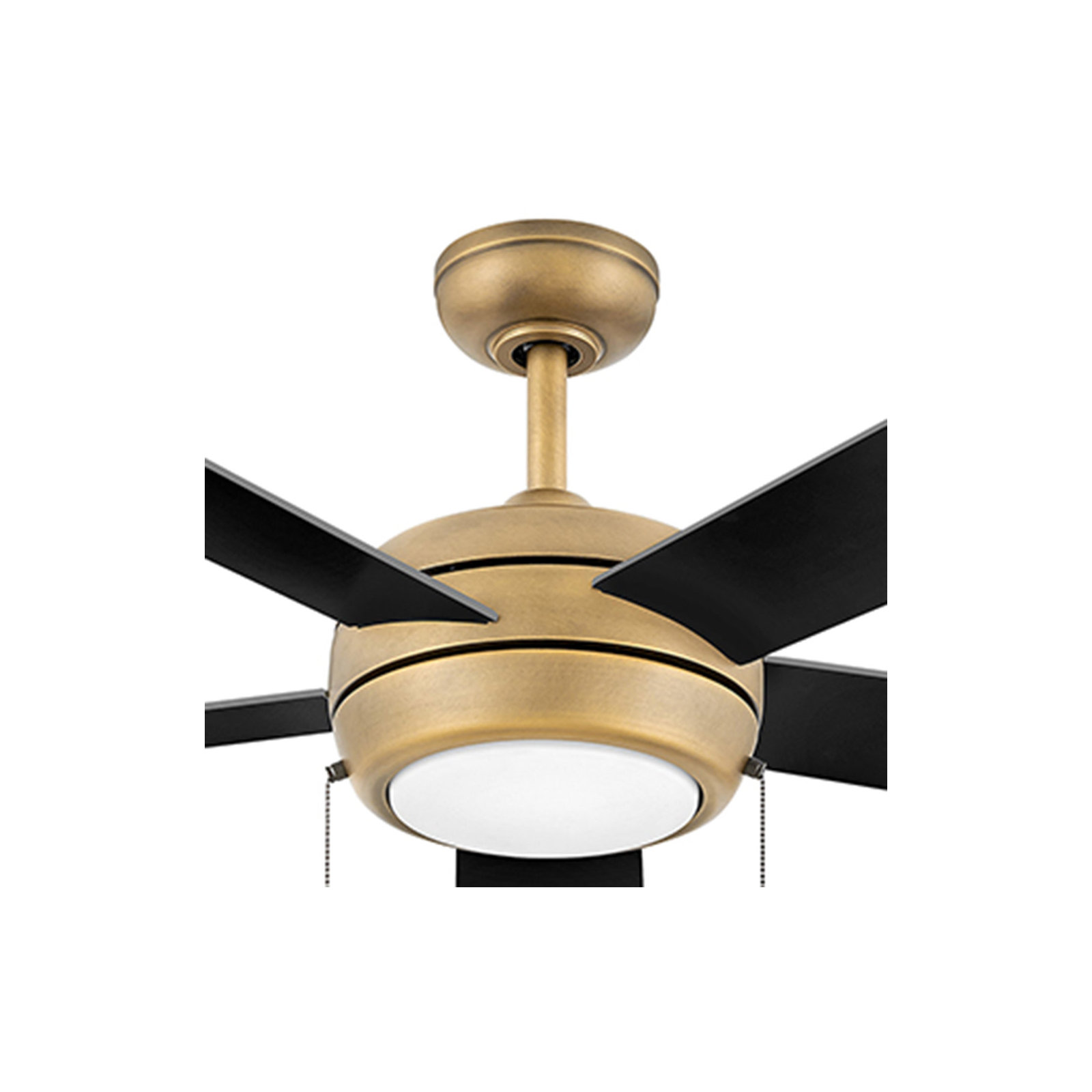 Marcin 52'' 5 Blade Ceiling Fan with LED Light Kit, Heritage Brass Bronze with Black Blade