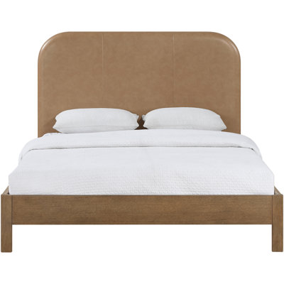 Lit tapissier en cuir Caswell