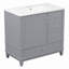 Meuble-lavabo autoportant de 91 cm (36 po) en bois massif et MDF gris avec lavabo en céramique intégré et rangement-547769124-547769130