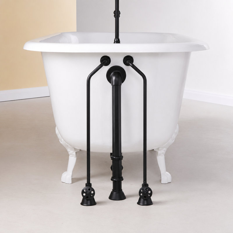 Ensemble d'alimentation de baignoire avec double tubulure décalée, Chrome