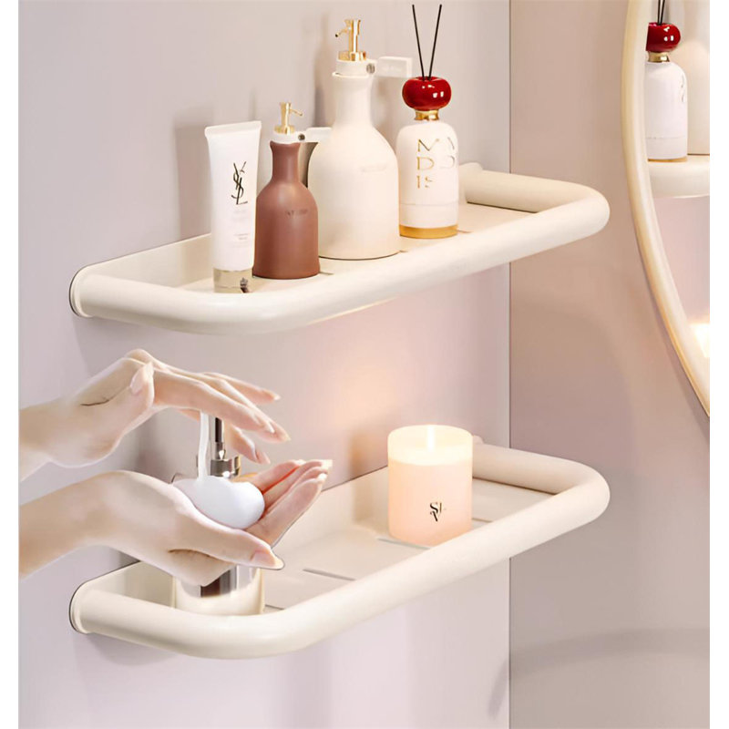 No-Drill Bathroom Corner Shelf, 4.72" H x 23.62" W x 1.18" D