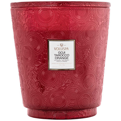 Goji Tarocco Jar Candle with Glass Holder