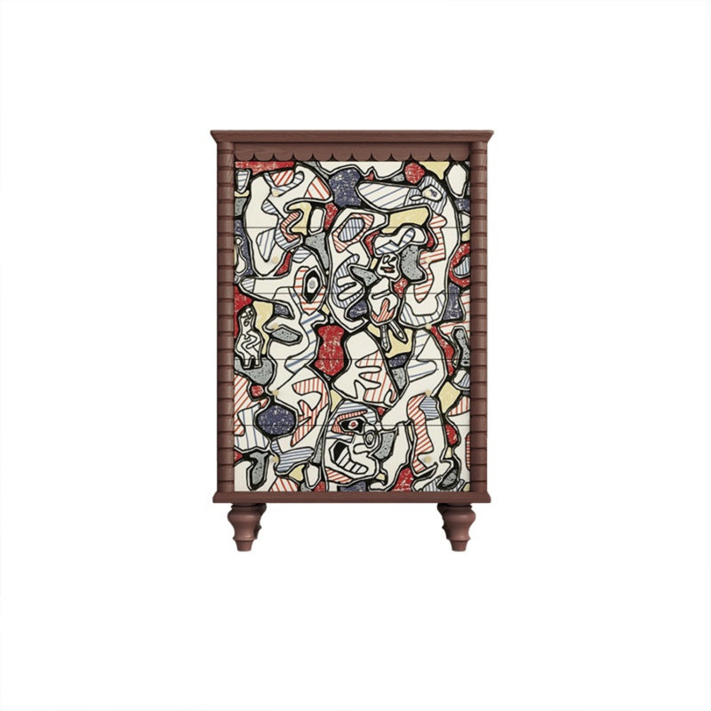 Commode décorative à cinq tiroirs Retro, Brun
