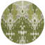 Tapis d'intérieur rond lavable en ikat vert olive et artichaut 8 pi HomeRoots