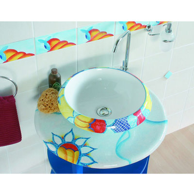 WS Bath Collections Ceramica 16.1'' Ceramic Circular Bathroom Sink