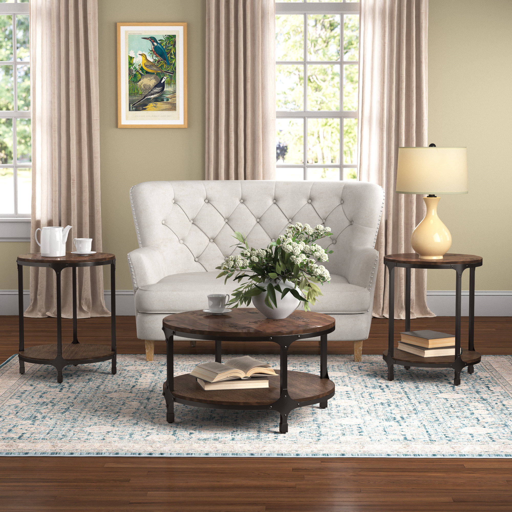 Carolyn 3 Piece Living Room Table Set