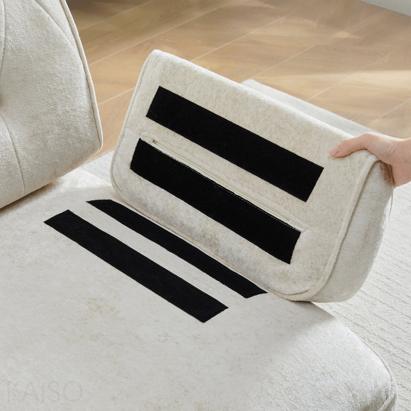 Repose-pieds en velours beige