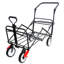 Chariot de jardin pliant portatif - Chariot extérieur avec frein de secours à roue avant et capacité de charge de 150 livres - rotation du porte-gobelet pliable noir + rouge