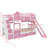 Full-Over-Full Castle-Themed Bunk Bed With 2 Drawers, 3 Shelves And Slide-267486217