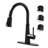 Stainless Steel Single-Handle Pull Down Kitchen Faucet with 3 Modes Sprayer-72602089