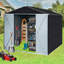 Remise de rangement extérieure en métal, rangement pour remise à outils avec portes verrouillables, rangement extérieur en métal pour jardin, cour, pelouse et patio-99408765-99408766