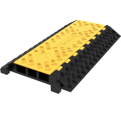 1 Pack of 3-Channel Rubber Cable Protector Ramps Heavy Duty 44000Lbs Load Capacity