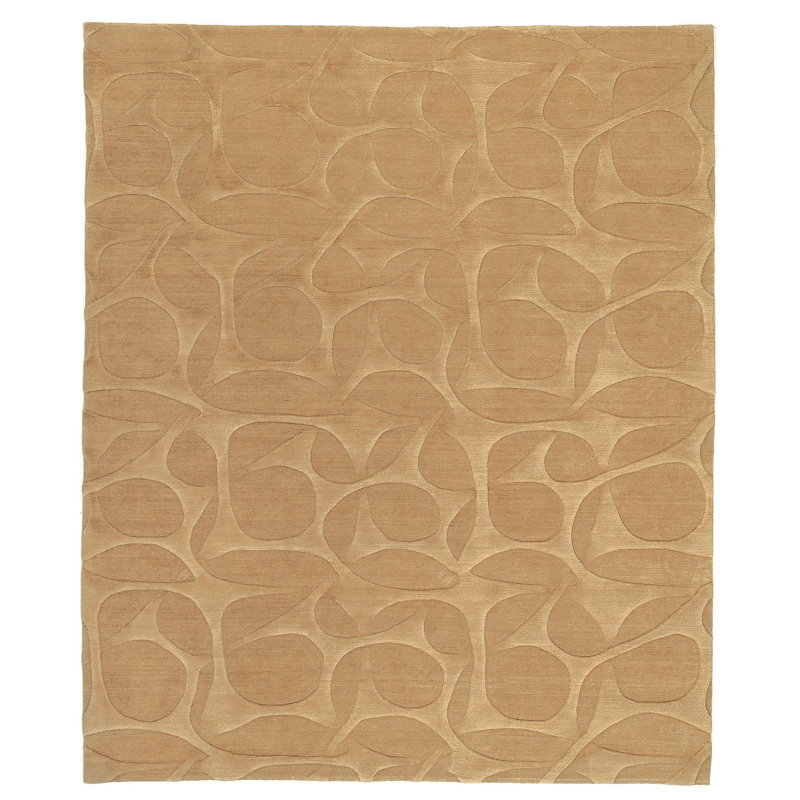 Molecular Wool Geometric Area Rug in Gold, Rectangle 8' x 10'