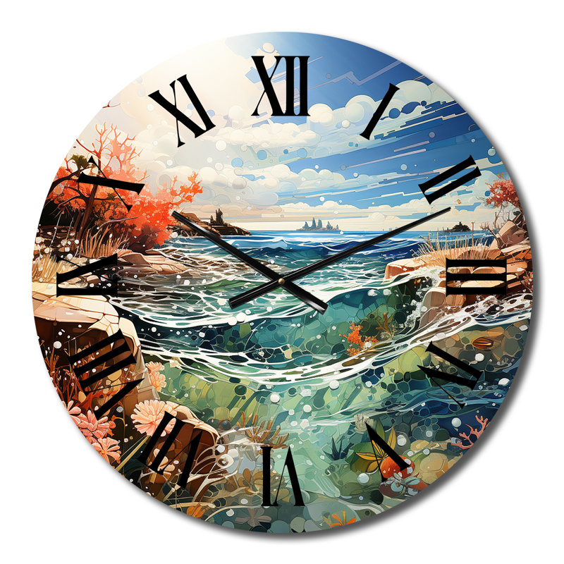 Beach Surf And Turf II - Horloge murale plage, Petit