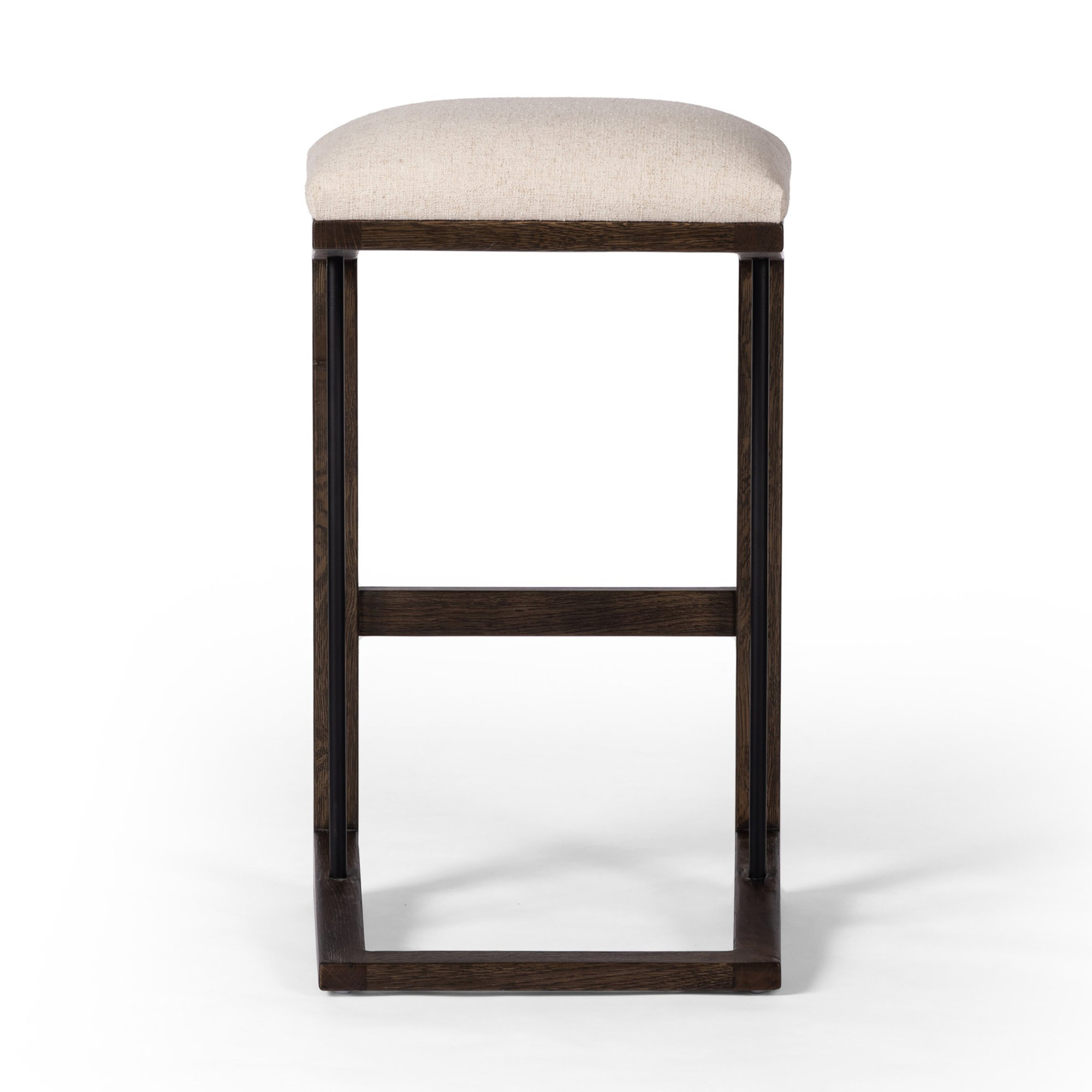 Cicily Bar Stool, Bar Stool (31" Seat Height), Sienna Brown Oak, Cream