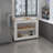 Rockaway 2-Drawer 2-Shelf Kitchen Island White And Light Oak
