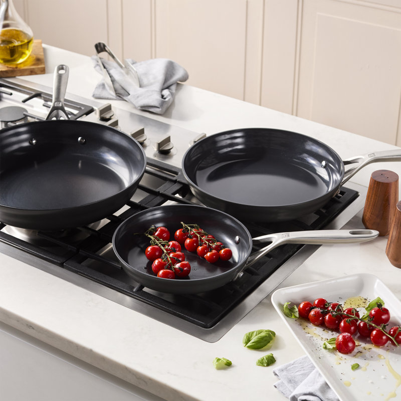 ZWILLING Motion Ceramic 3-Pc Aluminum Hard Anodized Ceramic Nonstick Fry Pan Set