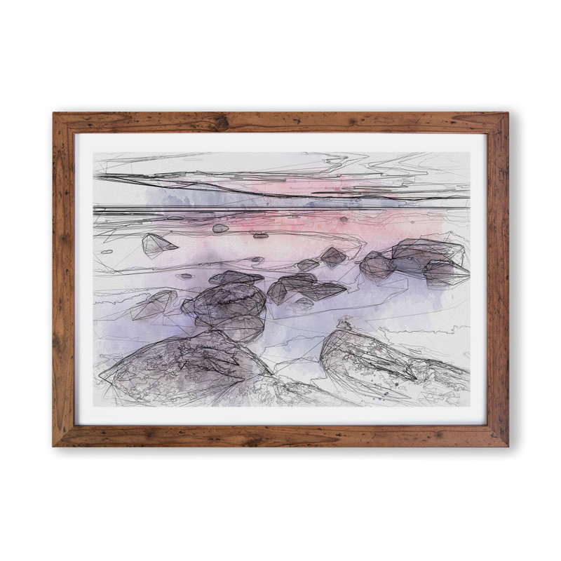 Sunset Over Lake Tahoe - Framed Print, Walnut, 45cm H x 63cm W x 2cm D