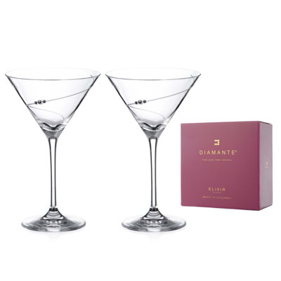 210 ml Handmade Crystal Martini Glass Set