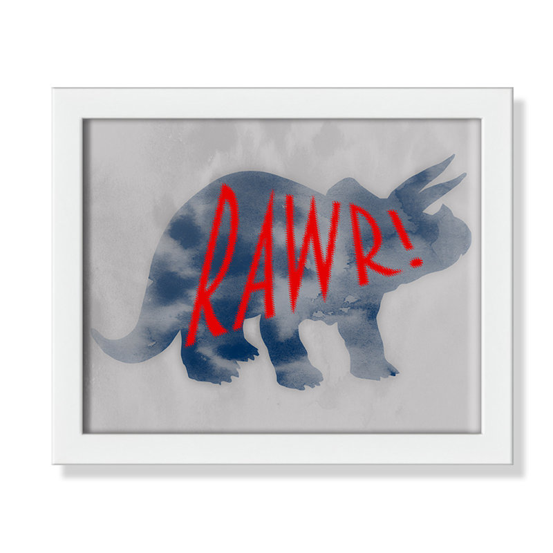 Dino Rawr Art, H 8 po x l 10 po x P 1,18 po, Encadré de boîte blanc