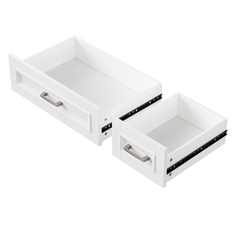 K&K 54inch Large Kitchen Island with Rubber Wood Drop Leaf, Embossed Texture Rolling Kitchen Cart on 4 Wheels with 4 Doors and 3 Drawers, Kitchen Island with Storage for Kitchen, Dining Room,White