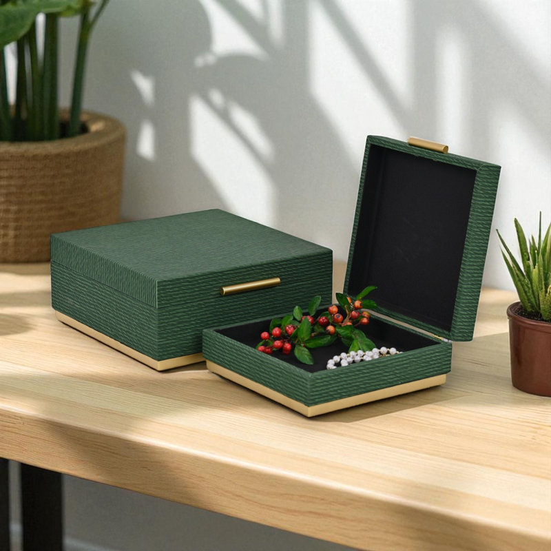 Ensemble de boîtes carrées Eira, Vert