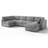 129" 6 Seat Chenille Sectional Couch Set With Ottoman-749282846