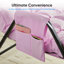 Chaise berçante inclinable réglable avec poche latérale rose-130675535