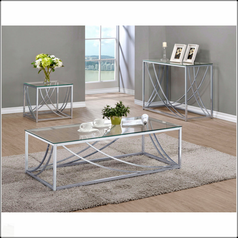 Table de bout carrée en verre Brianne, élégante et durable pour les espaces de vie modernes.