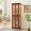 Curio Cabinet Lighted Curio Diapaly Cabinet With Adjustable Shelves And Mirrored Back Panel, Tempered Glass Doors (6 Tier), (E26 Light Bulb Not Included)-2169126