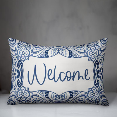 Paisley Outdoor Reversible Throw Pillow