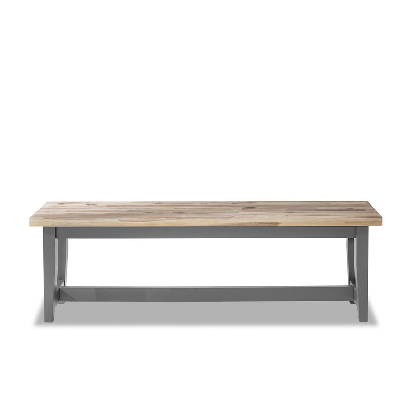 Doria Solid Wood Bench, H44.8 x W140 x D32cm, Dove Grey