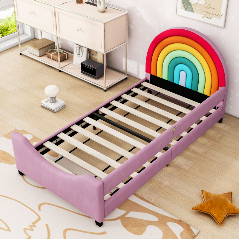 Lit de jour simple en velours Rainbow