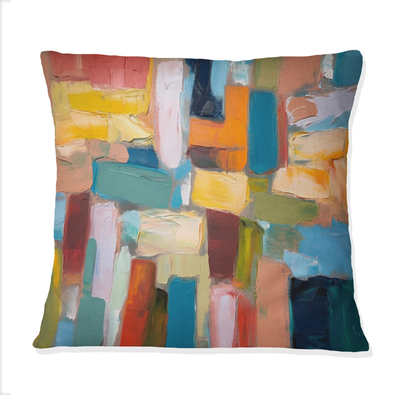 Coussin Vibrant Cubist Colourfields II - Abstract Collages