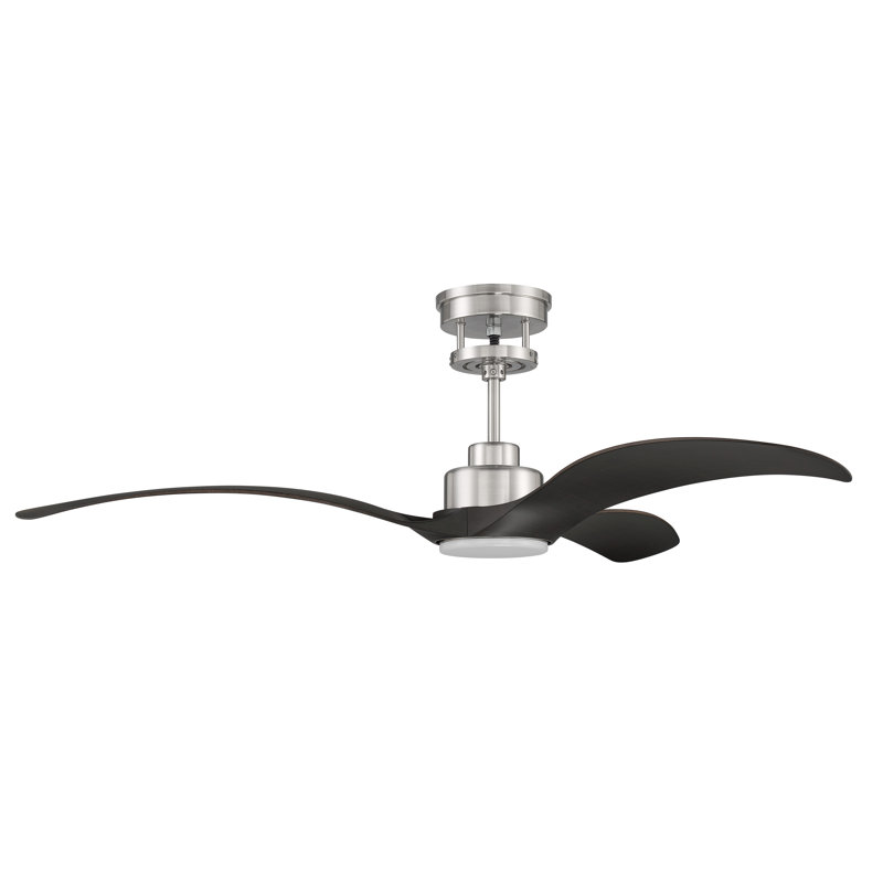 Alli 60'' Ceiling Fan with LED Lights, Brushed Polished Nickel/Black
