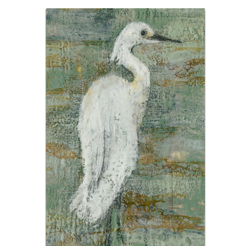 « textured héron ii », impression, H 18 po x l 12 po x P 1,5 po, Toile tendue