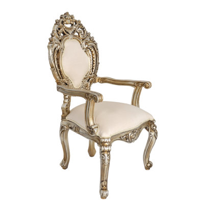 Franek 22.5'' H Fabric Upholstered Mahogany Armchair