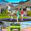 Trampoline rond pour cour arrière avec enceinte sécuritaire, grand trampoline d'extérieur pour enfants et adultes - Usage intensif