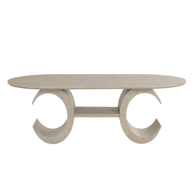 Table de salle à manger ovale en bois Wigley, taupe