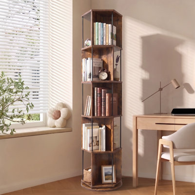 5-Tier 360° Rotating Bookshelf