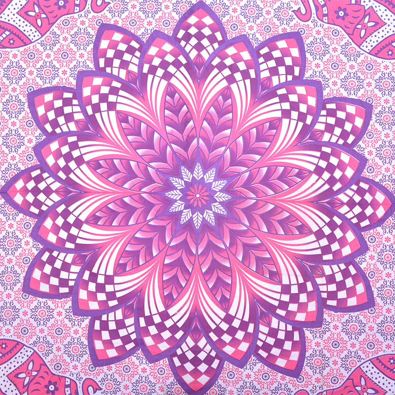 Tapisserie indienne en coton, Rose
