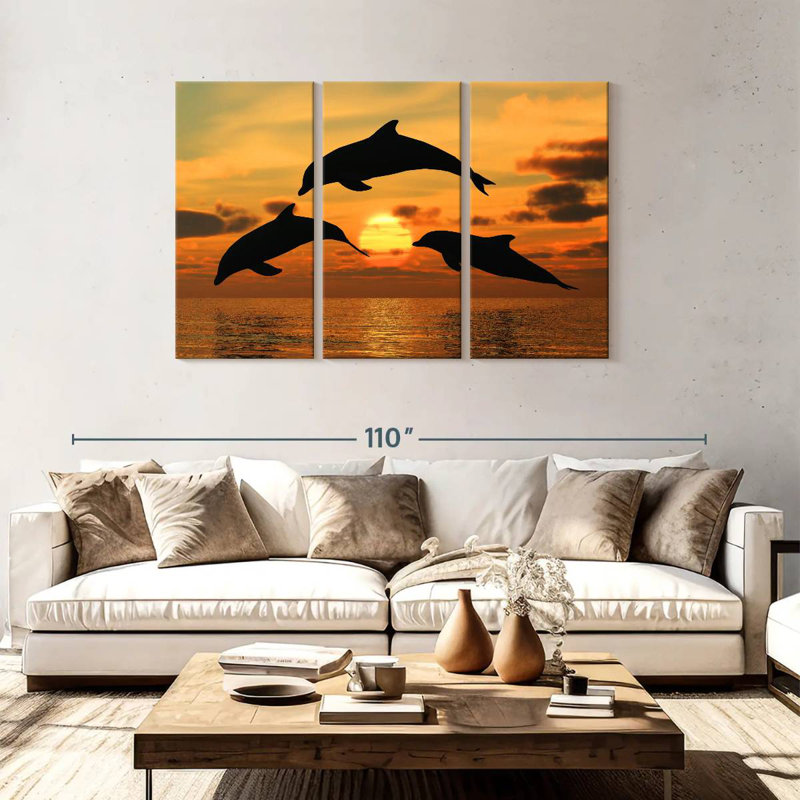 Flying Dolphins, 48" H x 74" W